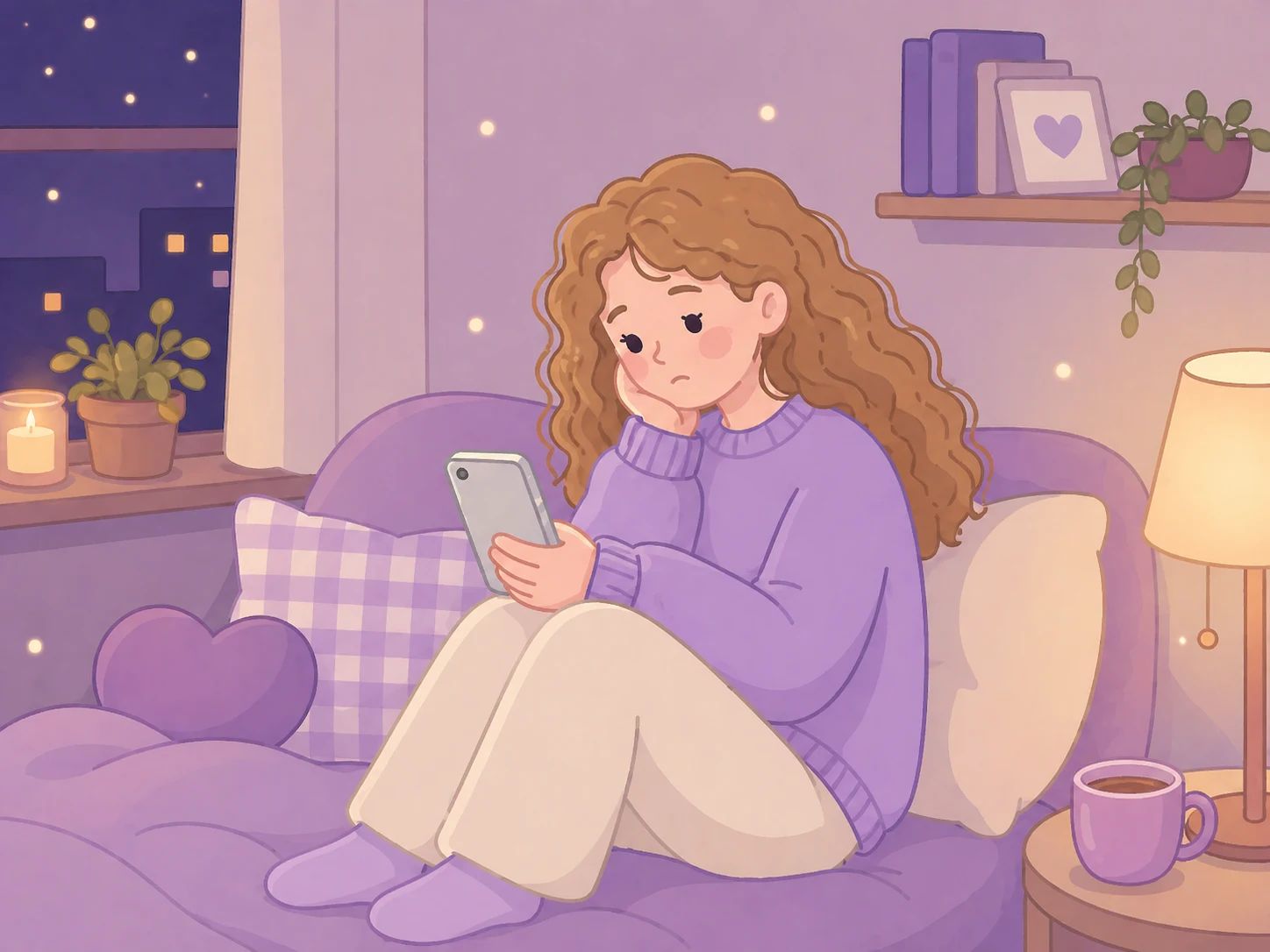 Illustration of a partner waiting for more than a reply.